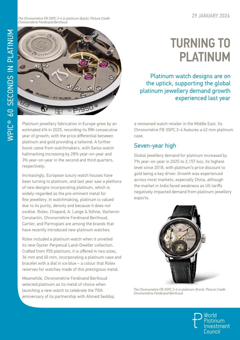 Turning to Platinum 原始报告首页与腕表配图