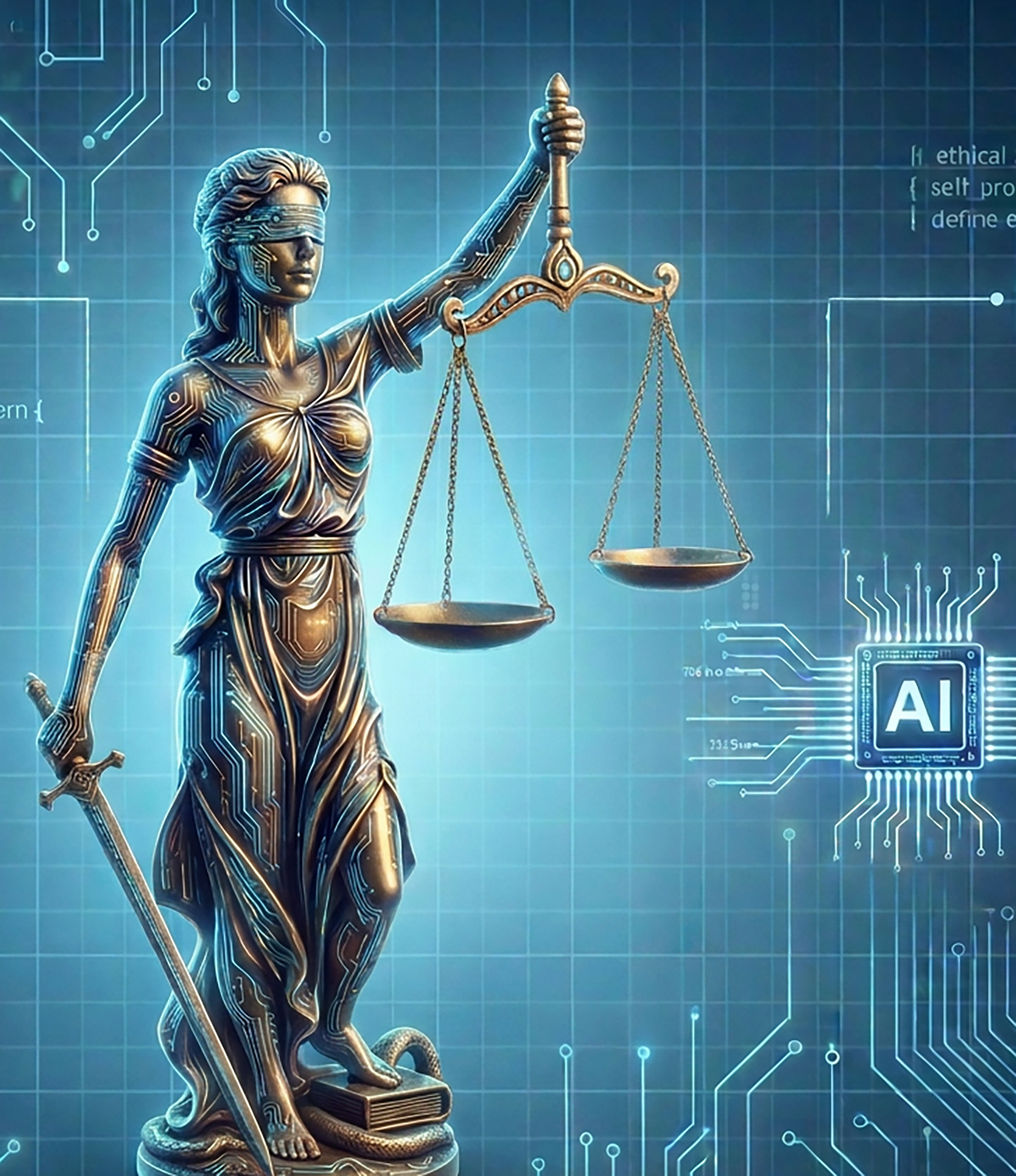 Ilustración generada por IA en la portada del informe especial de ética de CIBJO, versión vertical.