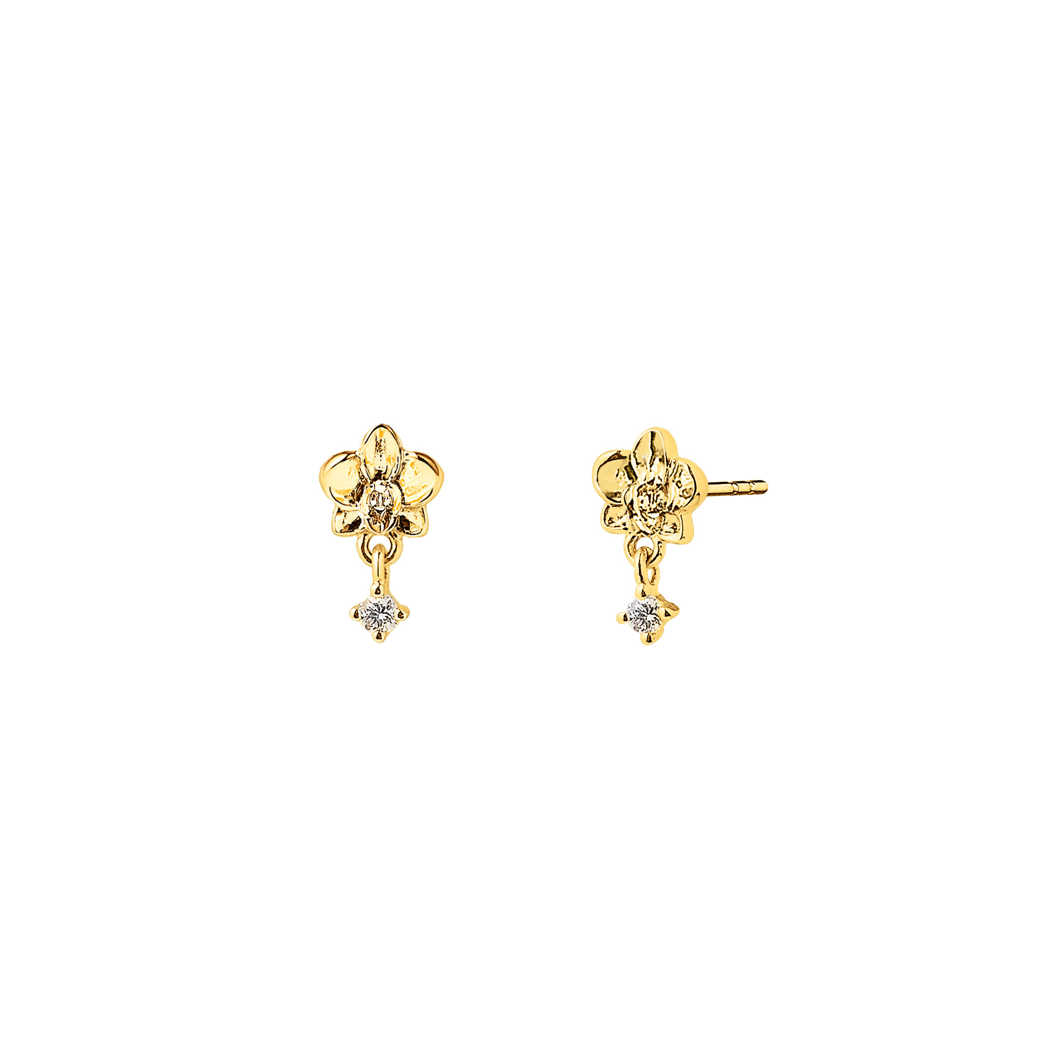 Orchidette · 14金イエローゴールド · イヤリングの細部