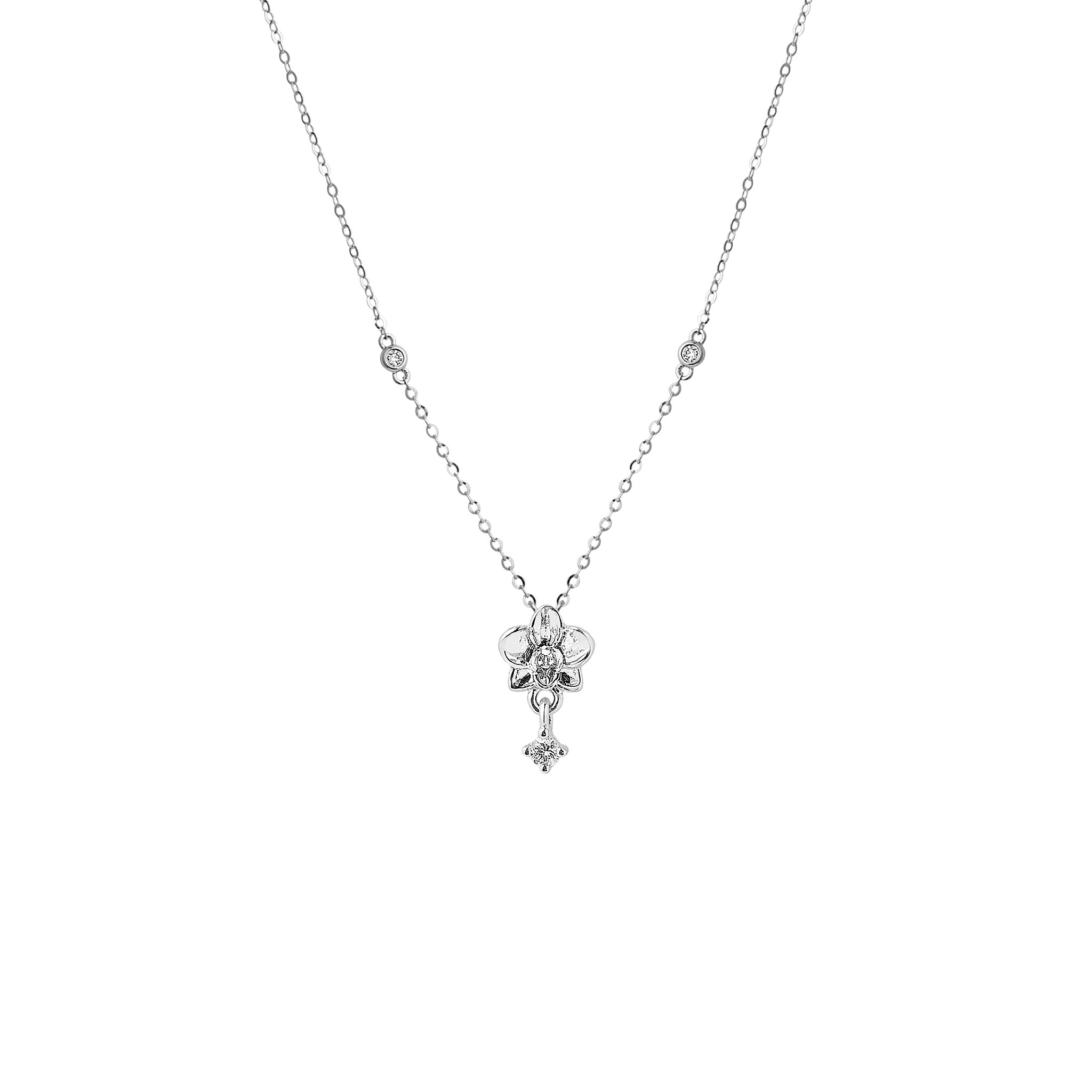 Orchidette · 14金ホワイトゴールド · ネックレスの細部