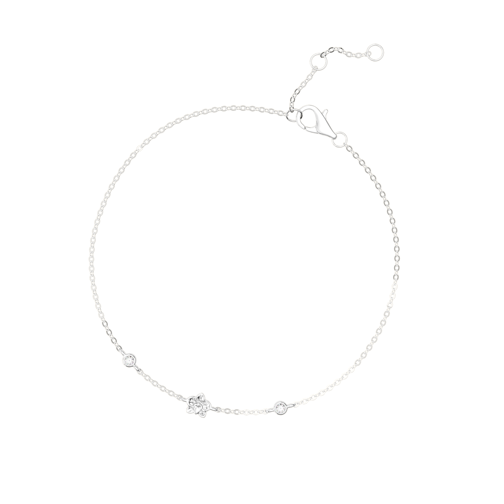 Orchidette · 14K white gold · complete bracelet