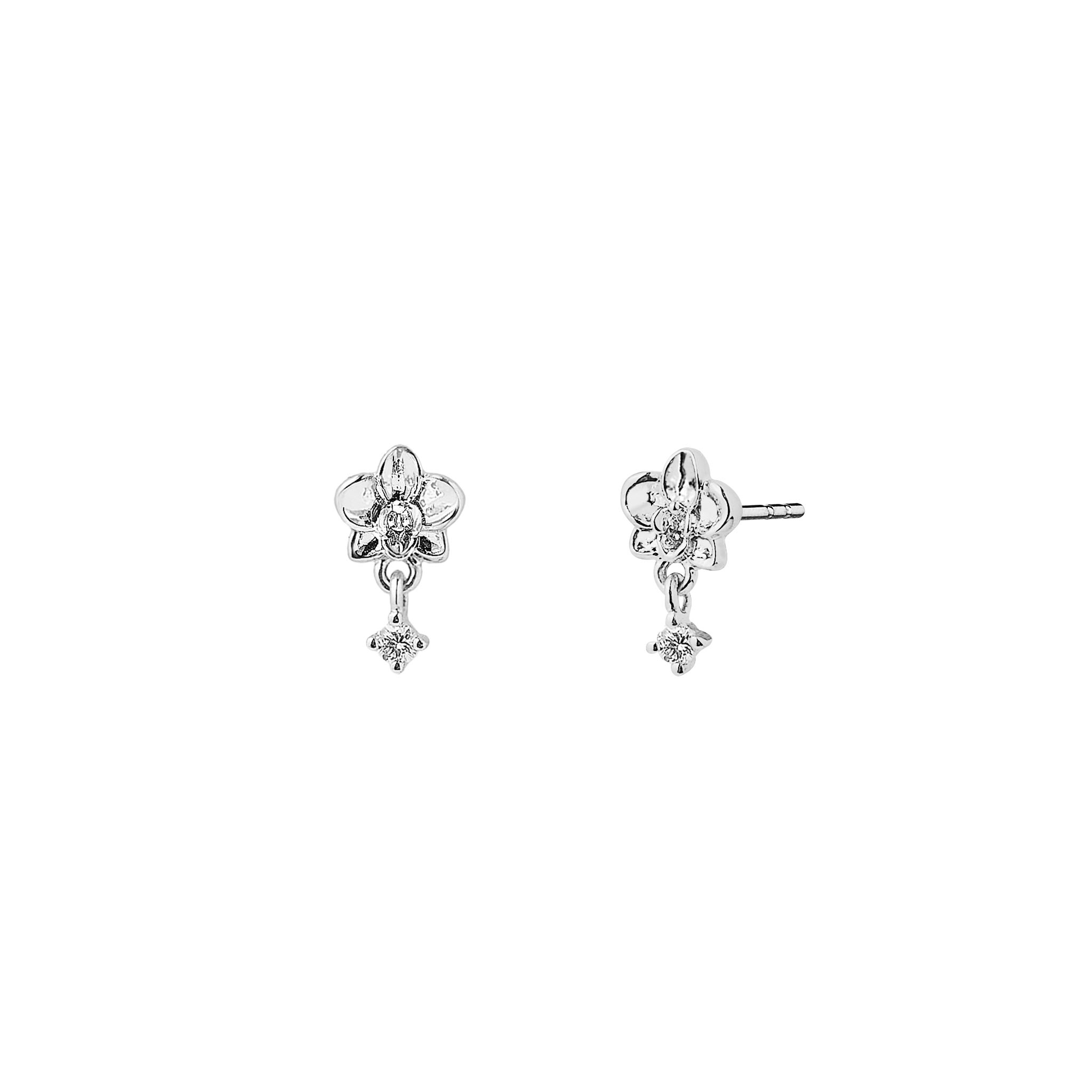 Orchidette · 14金ホワイトゴールド · イヤリングの細部