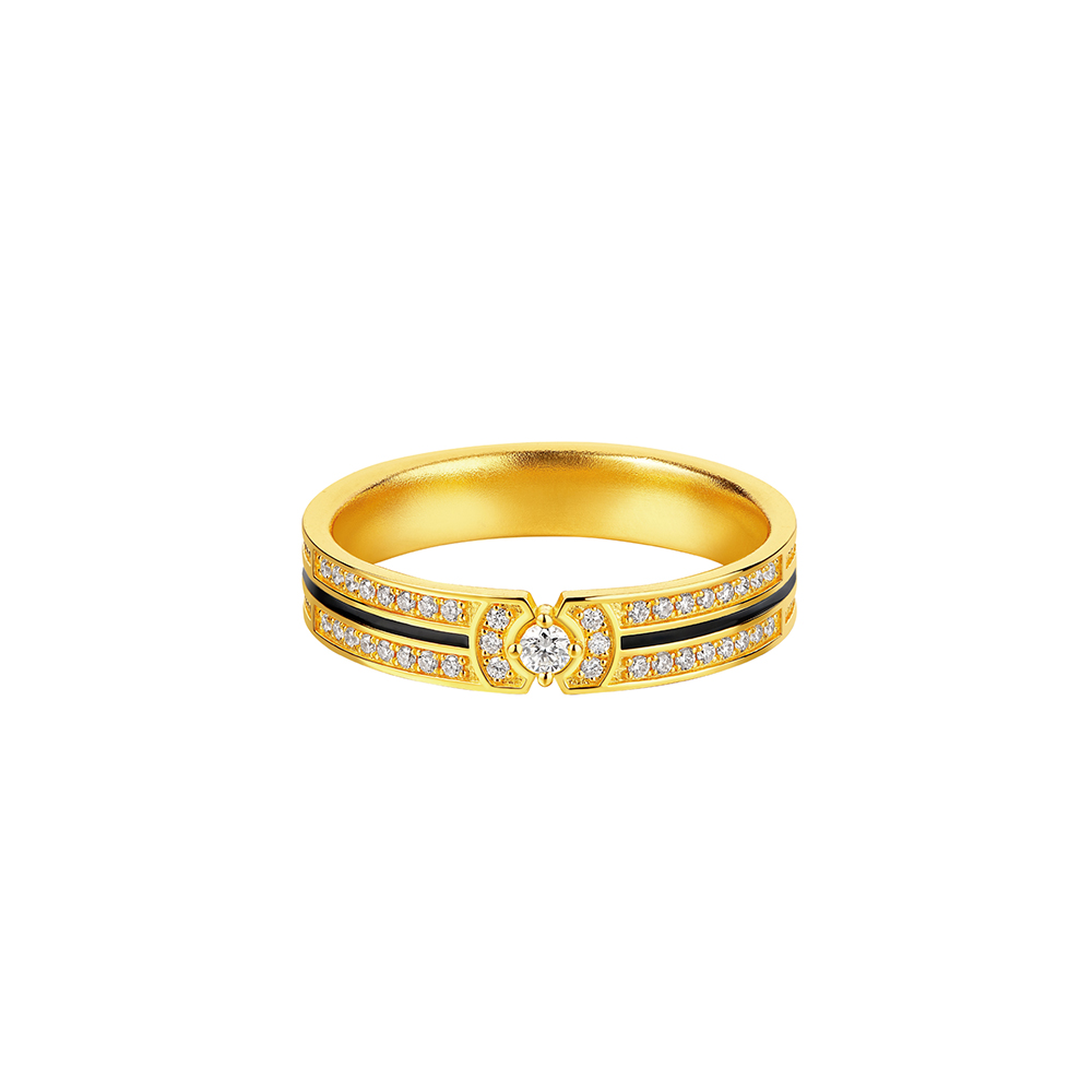 Jingang · 細幅のダイヤ入りリング