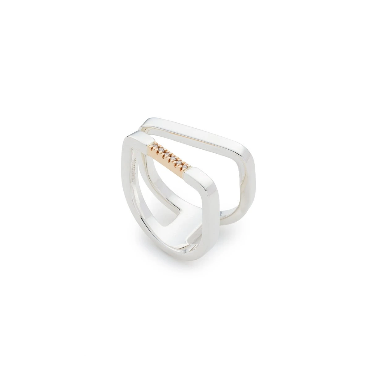 CROSBY ring: folds, opening and gem-set crossbar